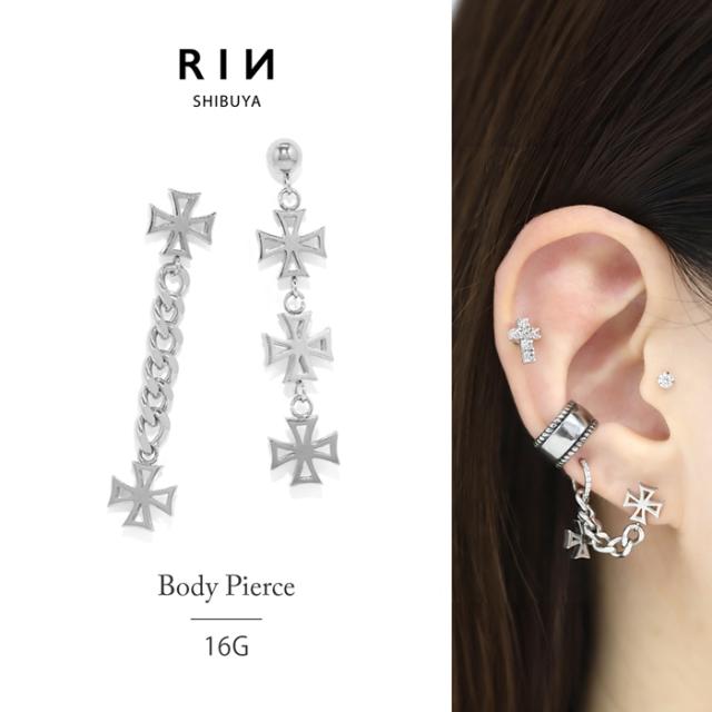 クロスチェーンピアス