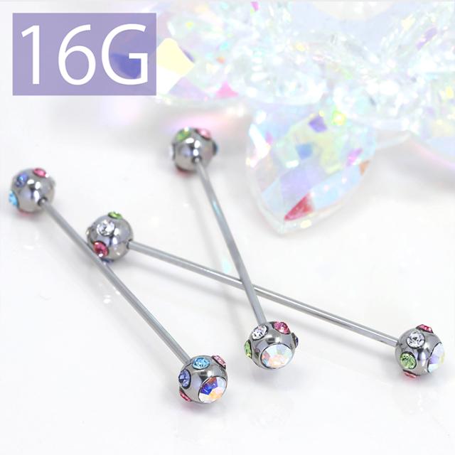 ジュエル付きインダストリアルピアス