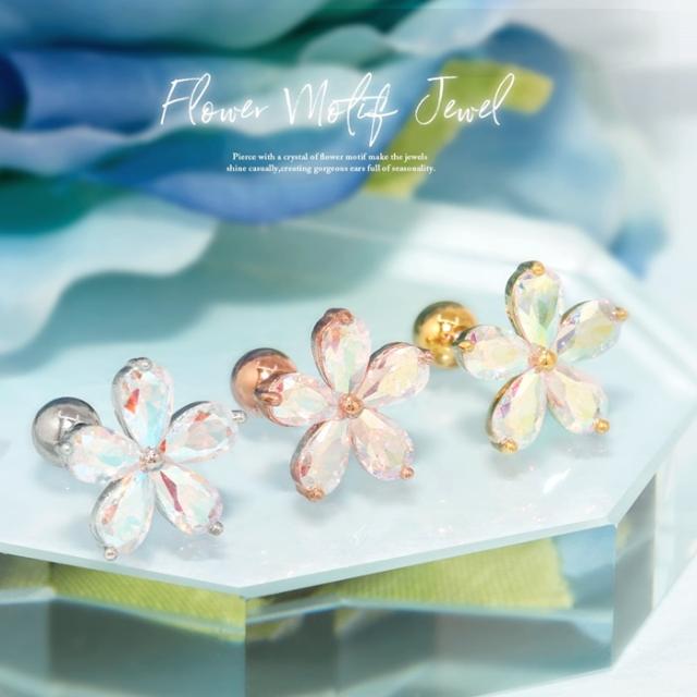 フラワーモチーフピアス