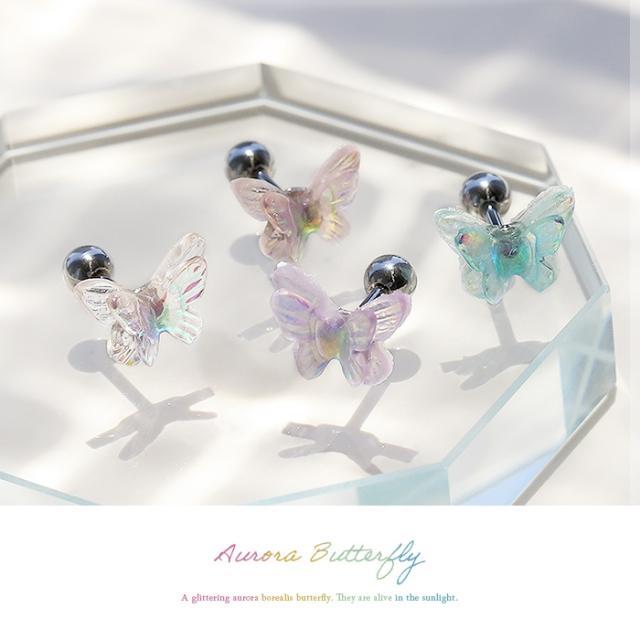 軽やか透け感ちょうちょピアス