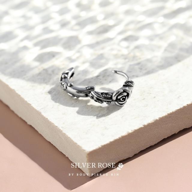 薔薇フープピアス