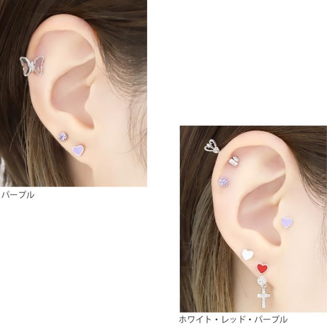 ペア⭐︎デイジーピアス DiamondHearts ピアス しずくチェーンピアス レディース