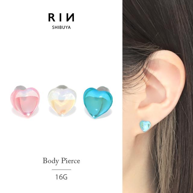 アクリルハートピアス