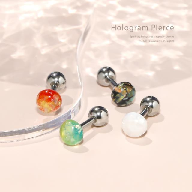 ラメホログラム軟骨ピアス