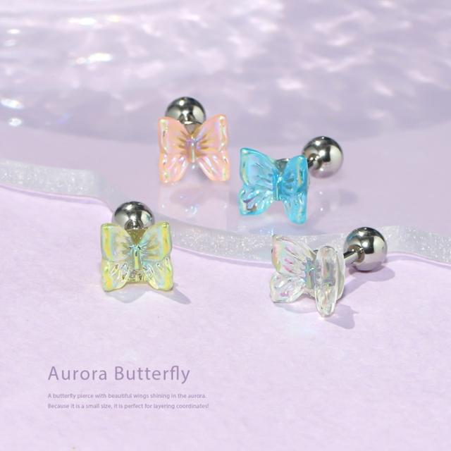 クリアバタフライ軟骨ピアス 