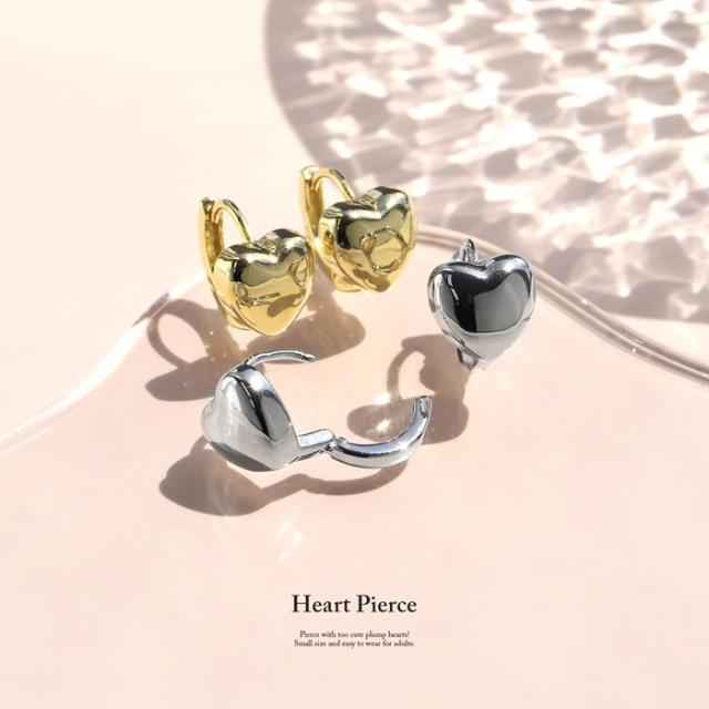 ハートのフープピアス