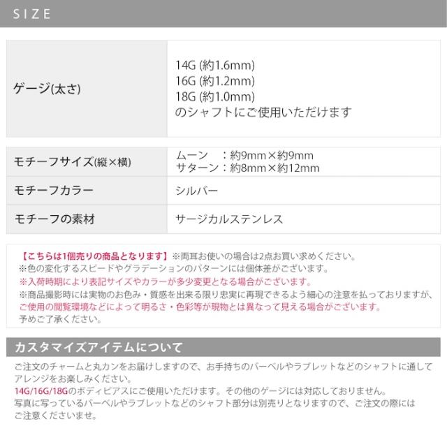 月と土星の宇宙ピアス