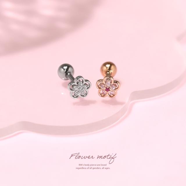 お花ピアス