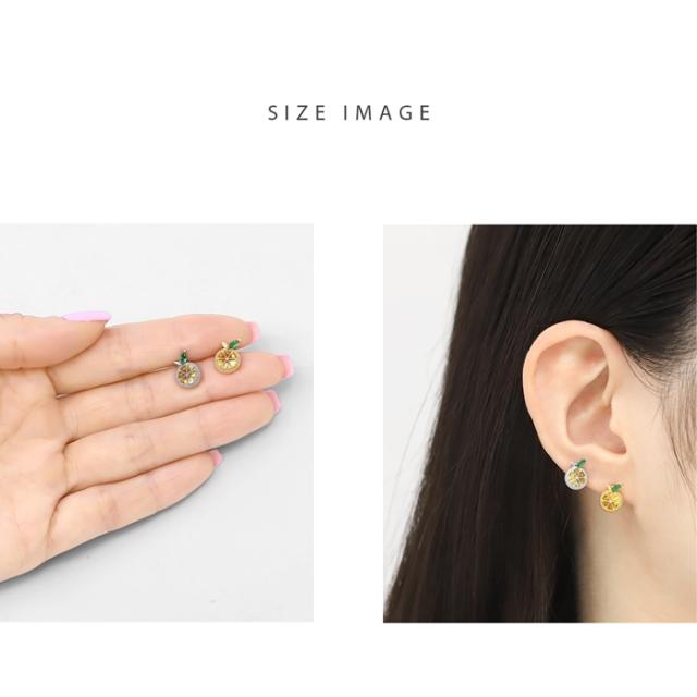 柑橘モチーフレモンピアス