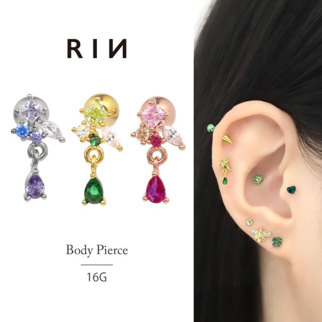 ビジューチャームピアス