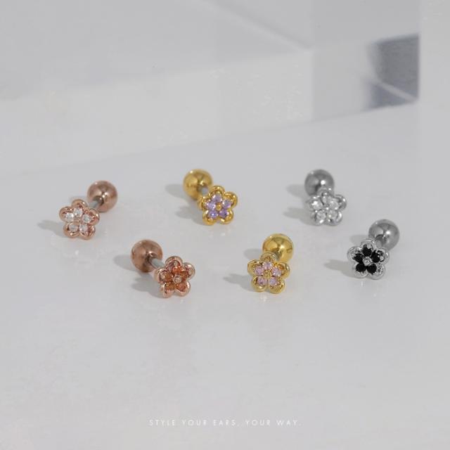 6種類から選べる フラワージュエルピアス