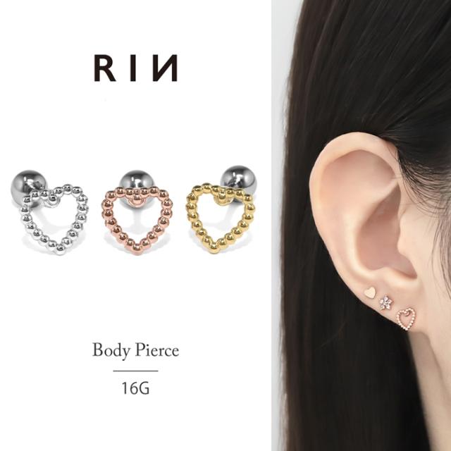 ハートフレームピアス