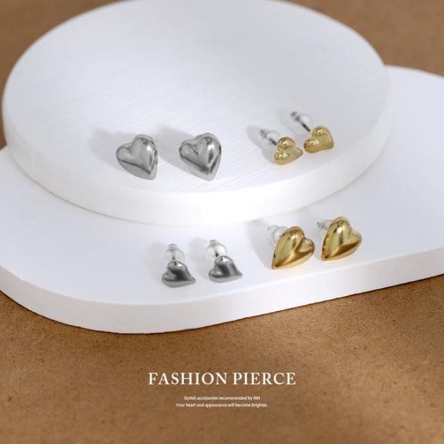 メタルハート スタッドピアス