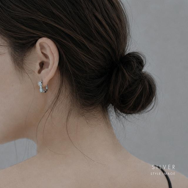 フープピアス デザインリング シルバー
