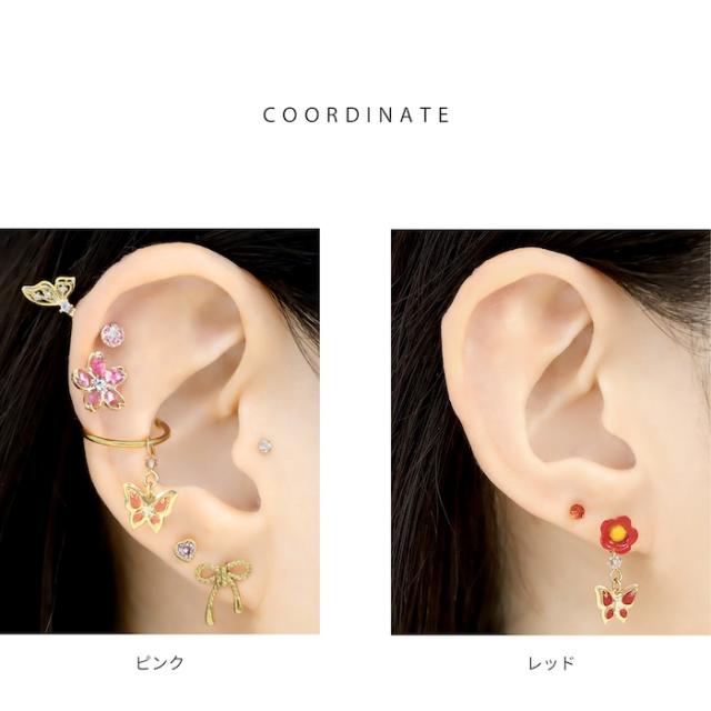和花ピアスと合わせて