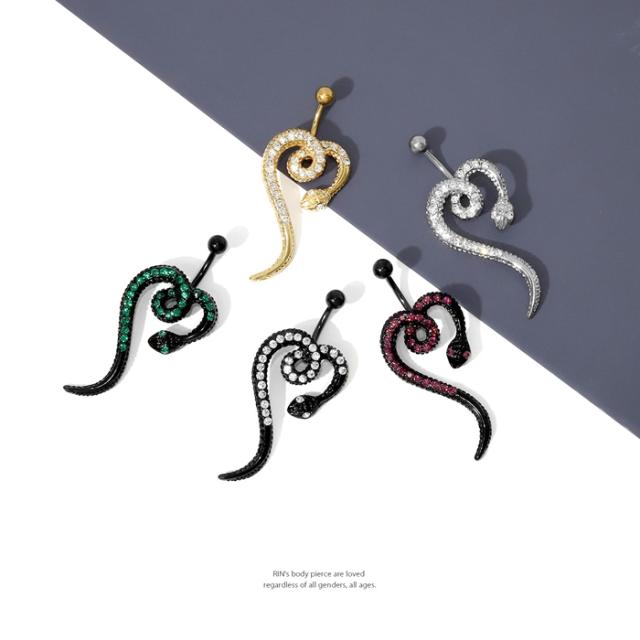 蛇モチーフのへそピアス