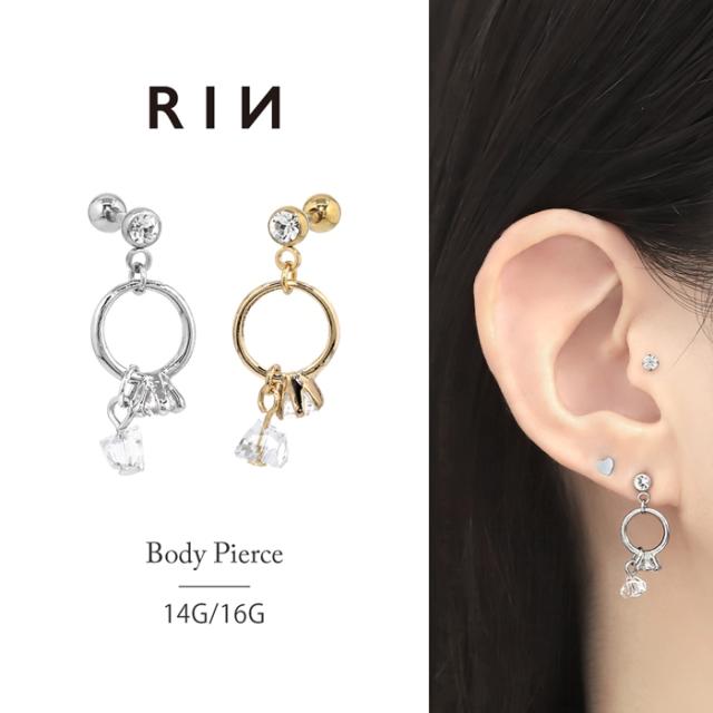 オリジナルリングチャームピアス