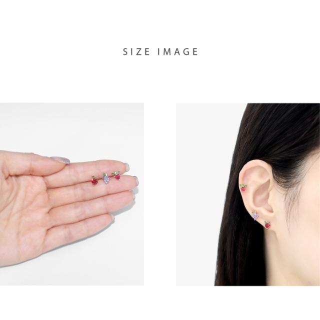 耳元で輝くキュービックジルコニア