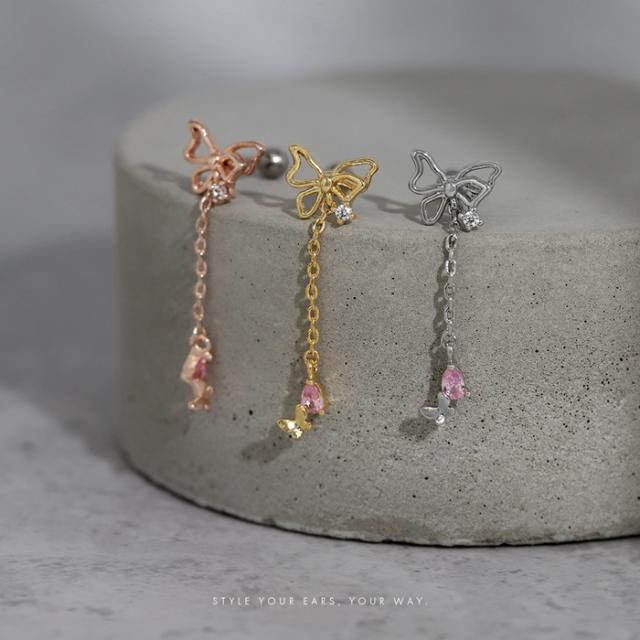 バタフライモチーフピアス