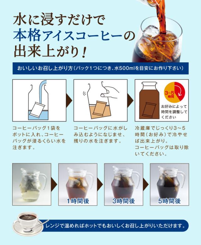 水に浸すだけで本格アイスコーヒーの出来上がり
