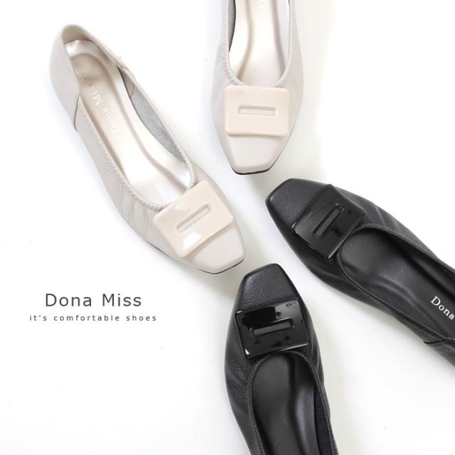 日本取扱店 Miss ドナミス ワイズ 3e 靴 シューズ Dona コンフォートパンプス 日本製 日本製 コンフォートパンプス 靴 本革 おしゃれ バックル ローヒール パンプス レディース 日本お買い得