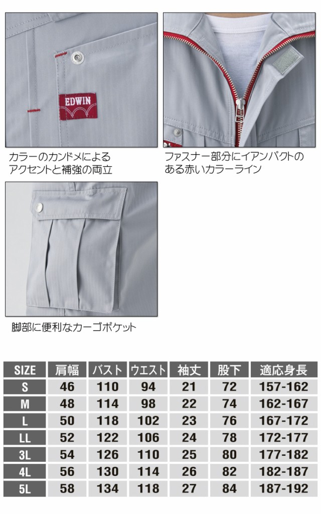 ポリエステ⇘ EDWIN 春夏作業着の通販はau PAY マーケット - ミチオショップ|商品ロットナンバー:288135081 エドウイン 半袖ツヅキ服 31-81003 シャツ