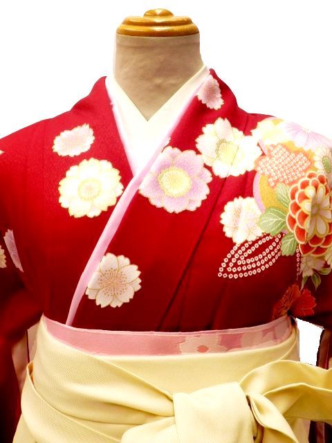 【期間限定割引】【レンタル】　往復送料無料 全部揃って安心 レンタル 小学生 大学生 卒業式 袴 レンタル 袴 卒業式袴セット 小学生 袴女児 女の子 小学生 袴 セット 小学生 卒業式 袴 レンタル 女の子 小学校 卒業式 着物 赤地 牡丹 八重桜 柄No.K-332