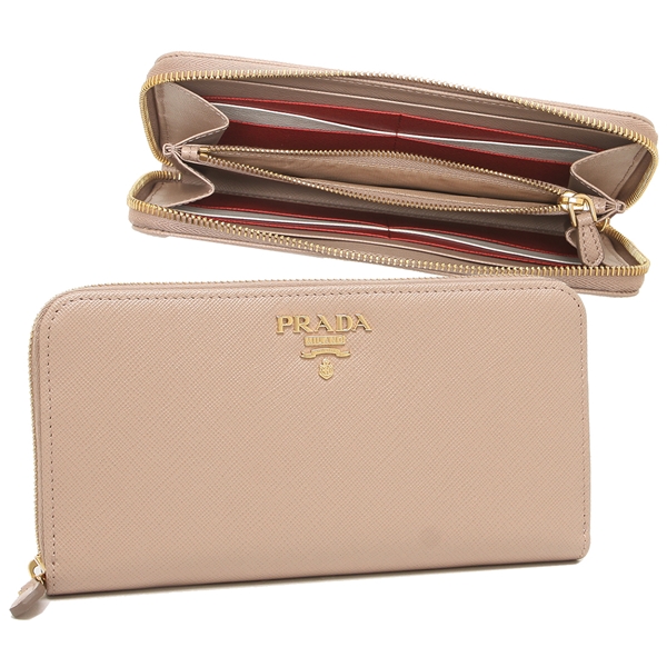 ブラック/ピンク サフィアーノマルチカラー ジップアラウンド長財布