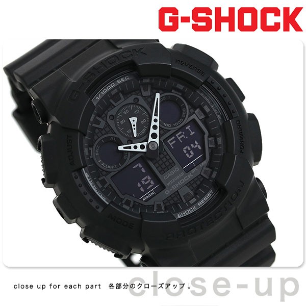 gショック ジーショック G-SHOCK ブラック 黒 GA-100-1A1DR New ...