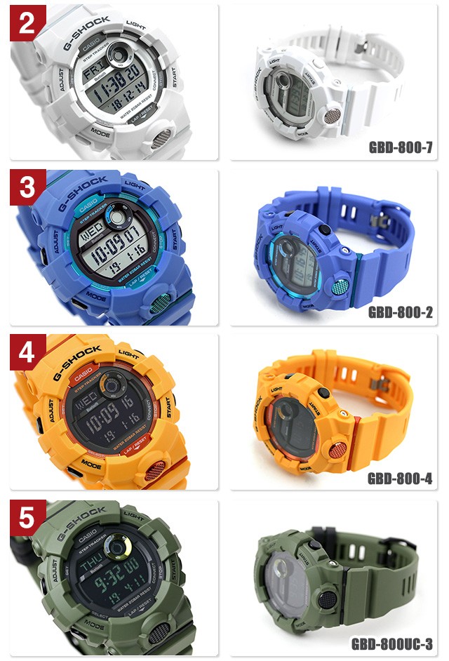 gショック ジーショック G-SHOCK デジタル GBD-800 ブラック 黒 ホワイト 白 ブルー レッド Bluetooth モバイルリンク G-SQUAD  選べるモの通販はau PAY マーケット - 腕時計のななぷれ | au PAY マーケット－通販サイト