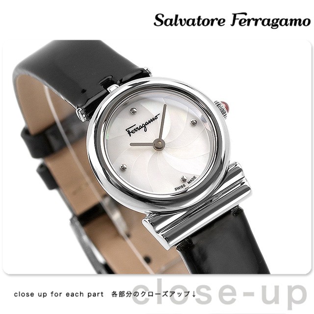 サルヴァトーレ フェラガモ ガンチーニ クオーツ 腕時計 レディース 革ベルト Salvatore Ferragamo SFYE00422 アナログ  ホワイトシェル ブラック 黒 スイス製の通販はau PAY マーケット - 腕時計のななぷれ | au PAY マーケット－通販サイト