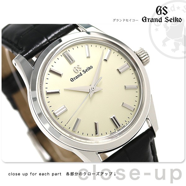 セイコー グランドセイコー メカニカル 3デイズ 37.3mm エレガント コレクション Grand Seiko Elegant Collection SBGW231(9S64-00A0) 箱 保証書 SS/革 メンズ時計 アイボリー 仕上げ済 美品