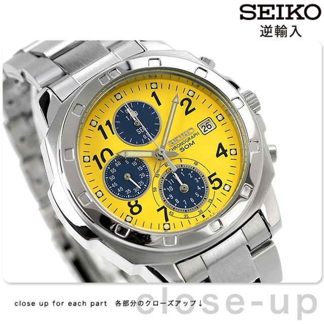 SEIKO 逆輸入 海外モデル 高速クロノグラフ SND409P1 (SND409P) メンズ 腕時計 クオーツ イエロー ネイビーの通販はau  PAY マーケット - 腕時計のななぷれ | au PAY マーケット－通販サイト