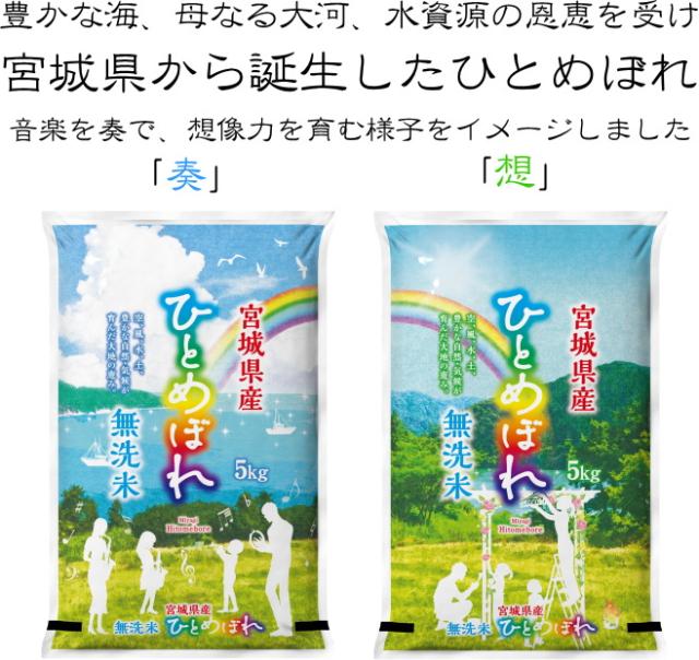 オリジナルデザイン2種 ひとめぼれ 無洗米 5kg×2袋 パッケージ