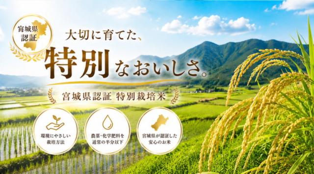 特別栽培米 宮城県産ひとめぼれ 減農薬 減化学肥料 登米市