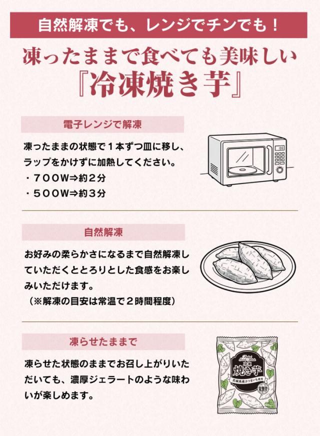 自然解凍でも、レンジでチンでも！凍ったままで食べても美味しい『冷凍焼き芋』