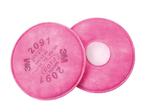 【3M/スリーエム】 防塵マスク用交換用フィルター2091 (6000/2091-RL3用) (2枚/1組) 【粉塵・作業用・医療用】