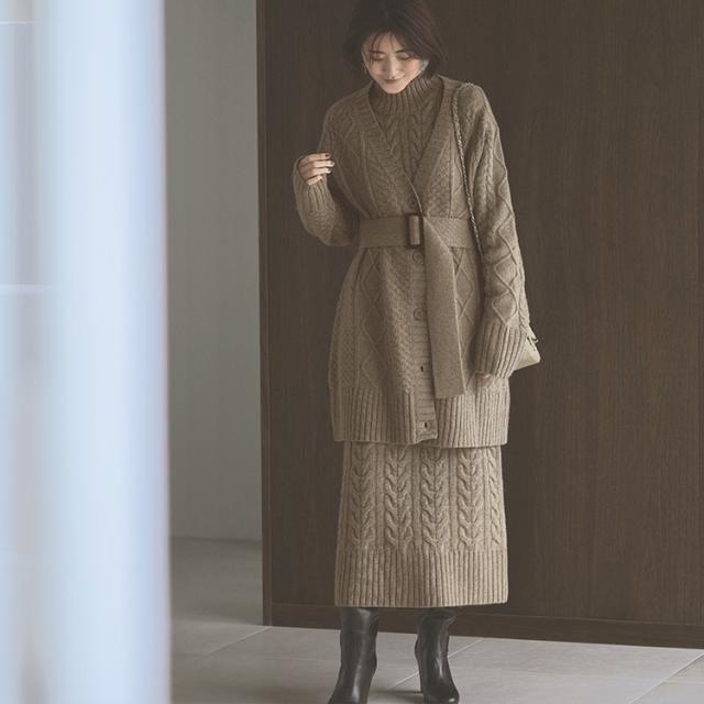 セーター 2点セット レディース 21秋冬新作 送料無料 カーディガン 2点セット 通販 タートルネック ニットワンピース セットアップ 送料無料 秋冬コーデ ミセス