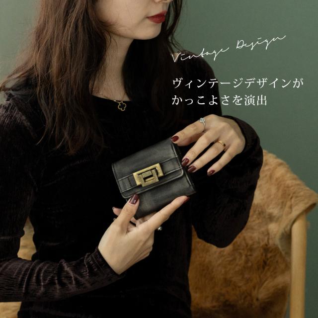 DEVICE ヴィンテージデザイン 三つ折り財布 