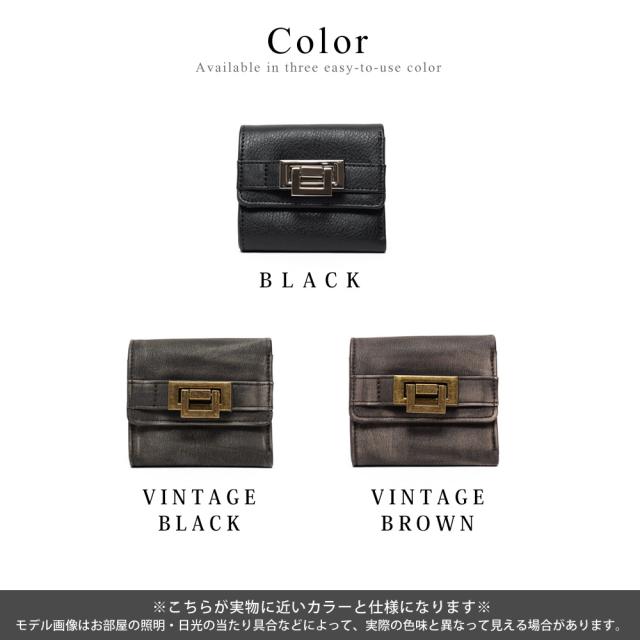 DEVICE ヴィンテージデザイン 三つ折り財布 