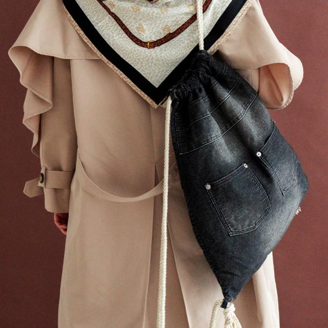 DEVICE ウォッシュ デニム ナップザック ボディバッグ