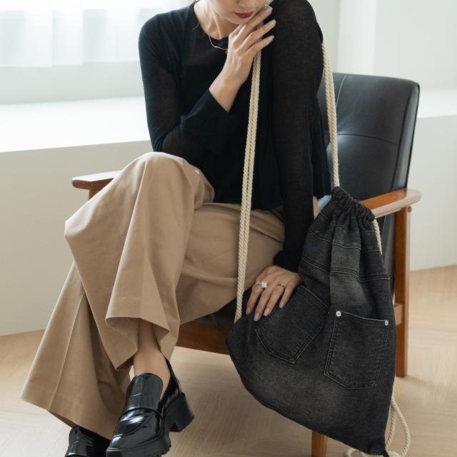 DEVICE ウォッシュ デニム ナップザック ボディバッグ