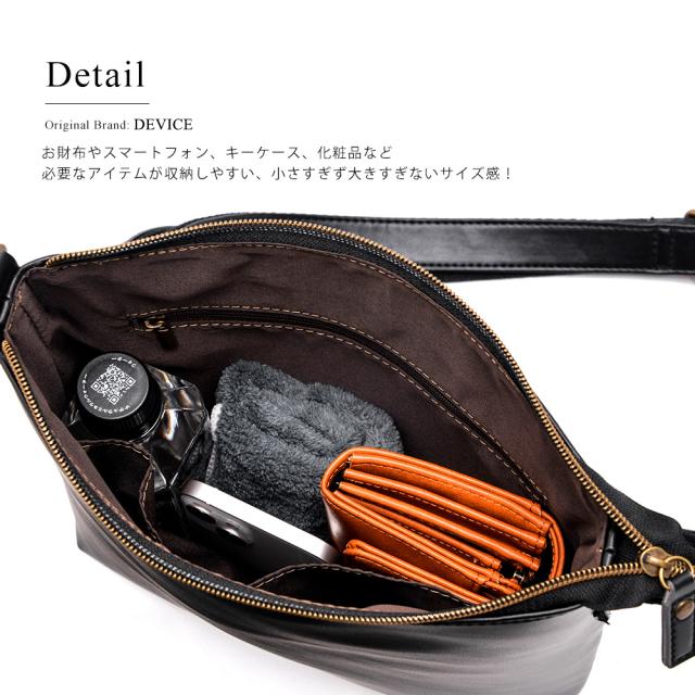 DEVICE フェイクレザー ゴールドカラー ショルダーバッグ