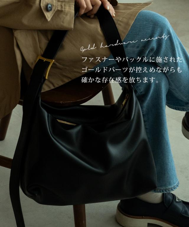 DEVICE PU ゴールドファスナー ショルダーバッグ