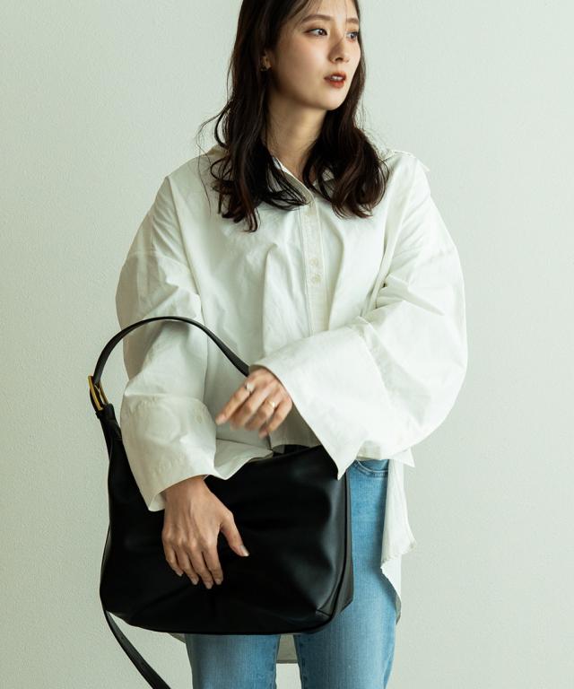 DEVICE PU ゴールドファスナー ショルダーバッグ