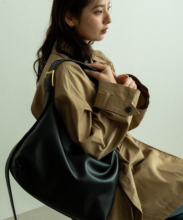 DEVICE PU ゴールドファスナー ショルダーバッグ