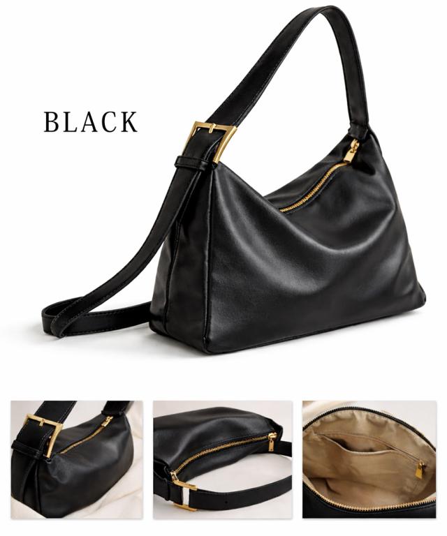 DEVICE PU ゴールドファスナー ショルダーバッグ