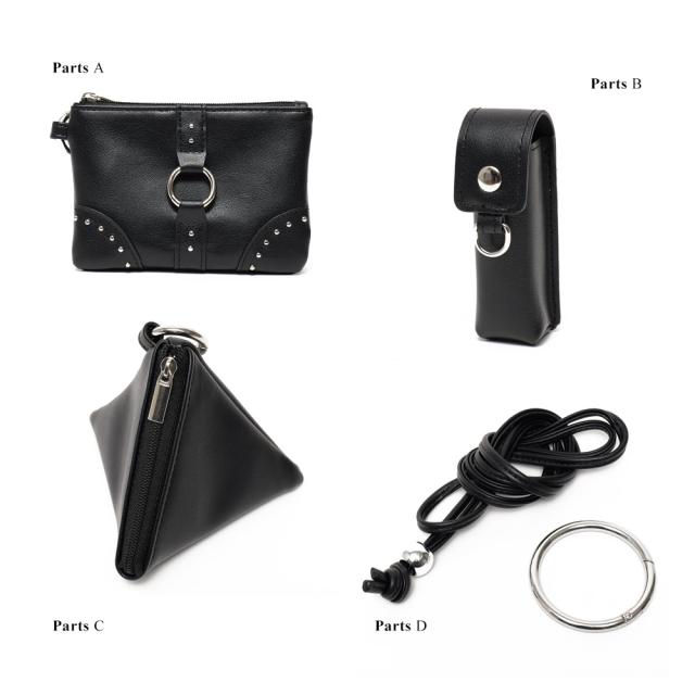 DEVICE GAL 3パーツスタッズカスタムポーチストラップ リップケース付き