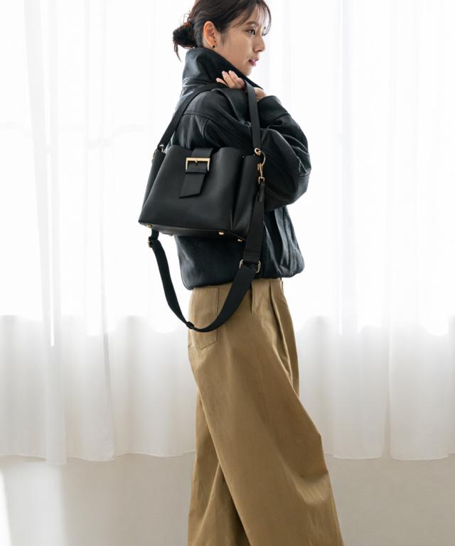 REAIMER フラップベルト 本革 ハンドバッグ