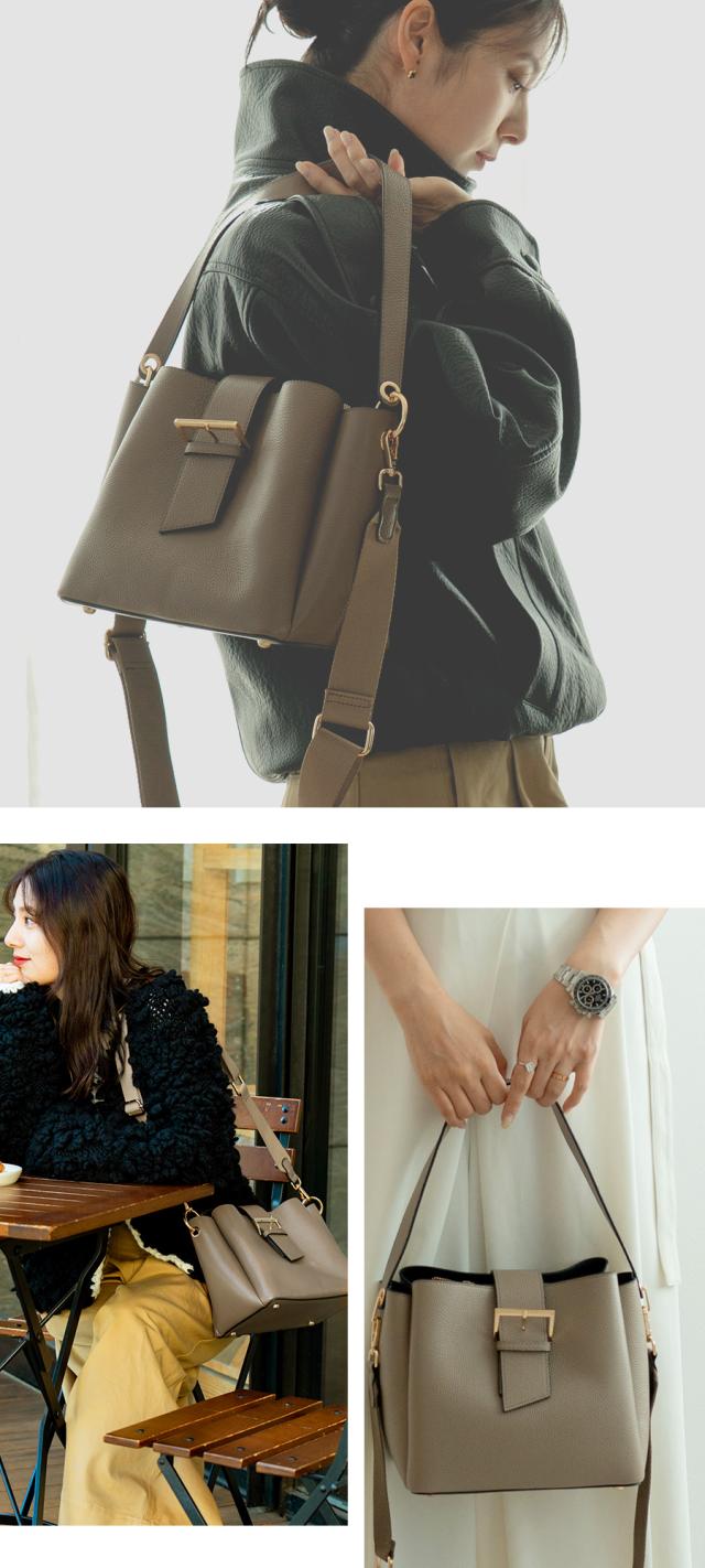 REAIMER フラップベルト 本革 ハンドバッグ